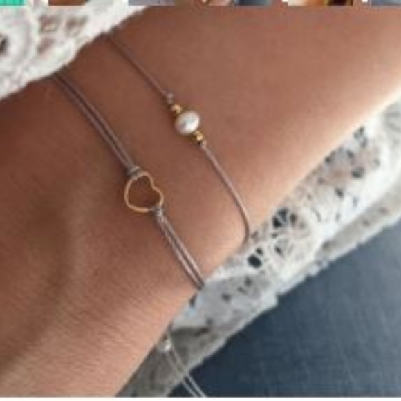 Jewelry - Double layer heart and pearl bracelet